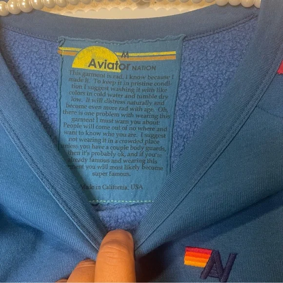 Aviator Nation Classic Crew Sweatshirt Caribbean Vintage